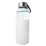 Botella de Cristal Funda Silicona, Blanco, 400 ml