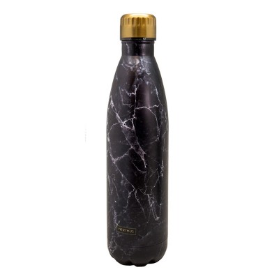 Double Wall Stainless Steel Thermos Bottle, Black Marble, 750 ml