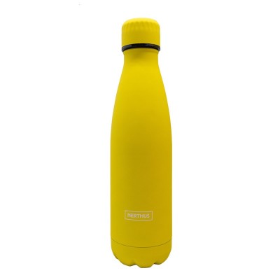 Double Wall Stainless Steel Thermos Bottle, Yellow, 500 ml