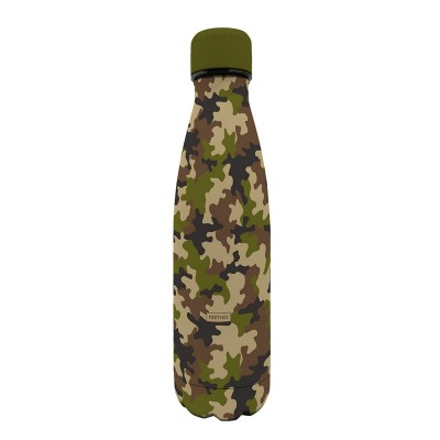 Double Wall Stainless Steel Thermos Bottle, Green Camouflage, 500 ml