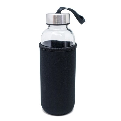 Glass Bottle Neoprene Cover, Black, 400 ml
