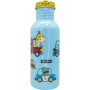 Children's water bottle with leak-proof straw cap 500 ml Cars